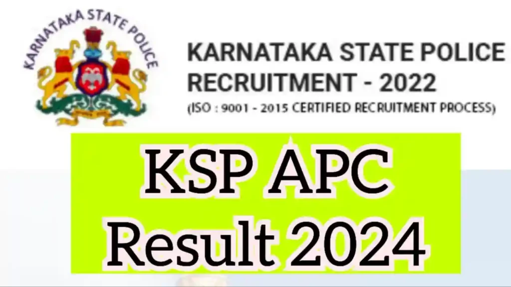 KSP APC Result 2024 420 post results, ksp.recruitment.in www