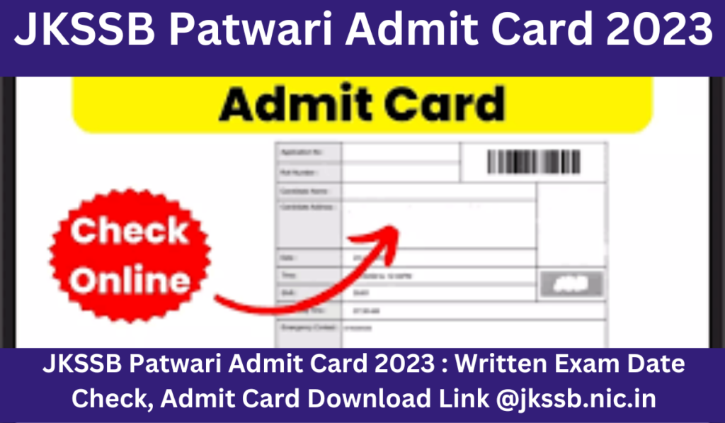 JKSSB Patwari Admit Card 2023